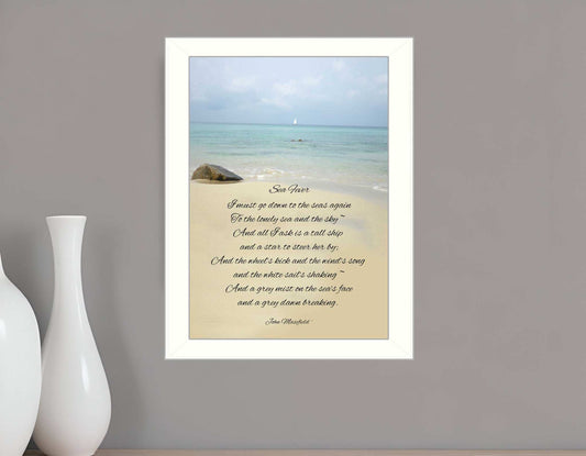 Sea Fever White Framed Print Wall Art - Homeroots - Flyclothing LLC