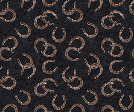 Rockmount Ranch Wear Lucky Horseshoes Western Cotton Bandana in Black - Rockmount Clothing - Flyclothing LLC