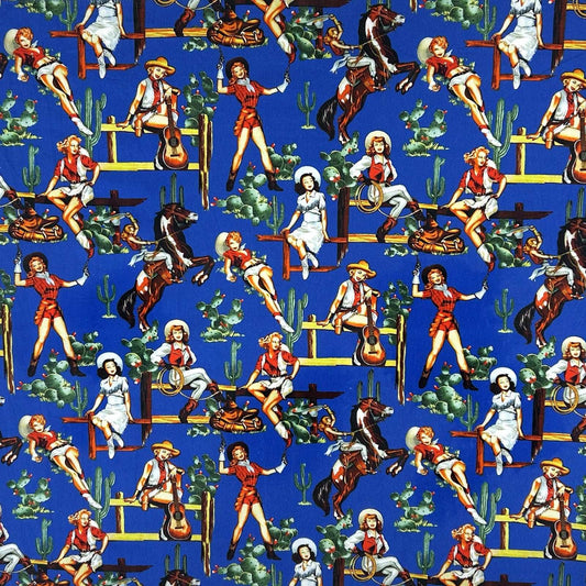 Rockmount Ranch Ware Vintage Cowgirl Western Cotton Bandana in Blue - Rockmount Clothing - Flyclothing LLC