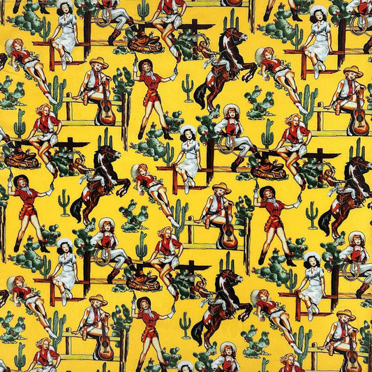 Rockmount Ranch Ware Vintage Cowgirl Western Cotton Bandana in Yellow - Rockmount Clothing - Flyclothing LLC