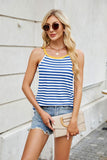 Contrast Striped Round Neck Cami - Trendsi