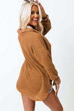 Waffle-Knit Collared Neck Long Sleeve Shirt - Trendsi - Flyclothing LLC