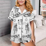 Baha Ranch Ranch Life Western Cowgirl Satin Ruffle Pajama Set