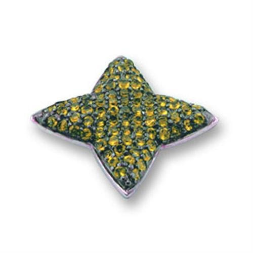 Alamode Jewelry 41704 Rhodium   Ruthenium 925 Sterling Silver Pendant with AAA Grade CZ in Citrine