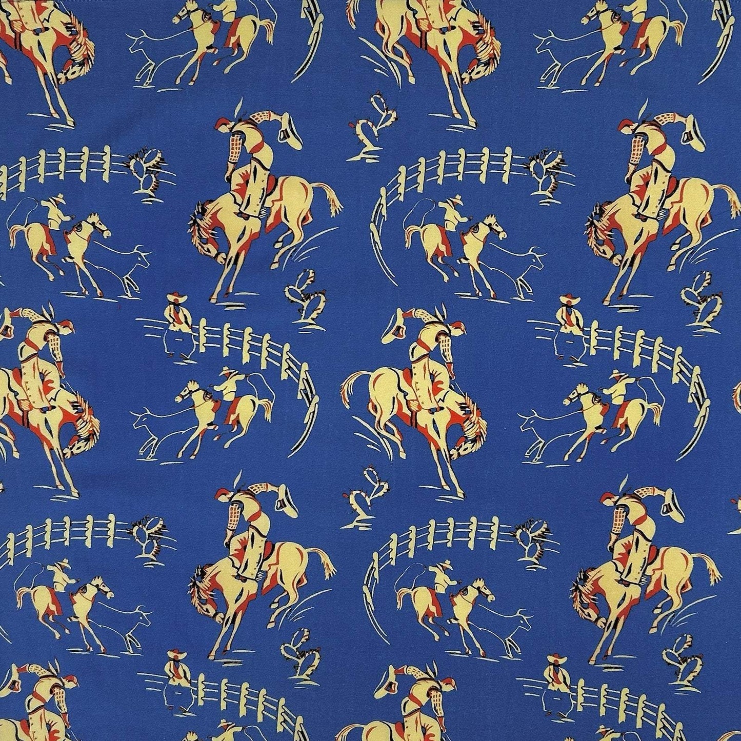 Rockmount Ranch Ware Vintage Rockmount Bronc Western Cotton Bandana in Blue - Rockmount Clothing - Flyclothing LLC