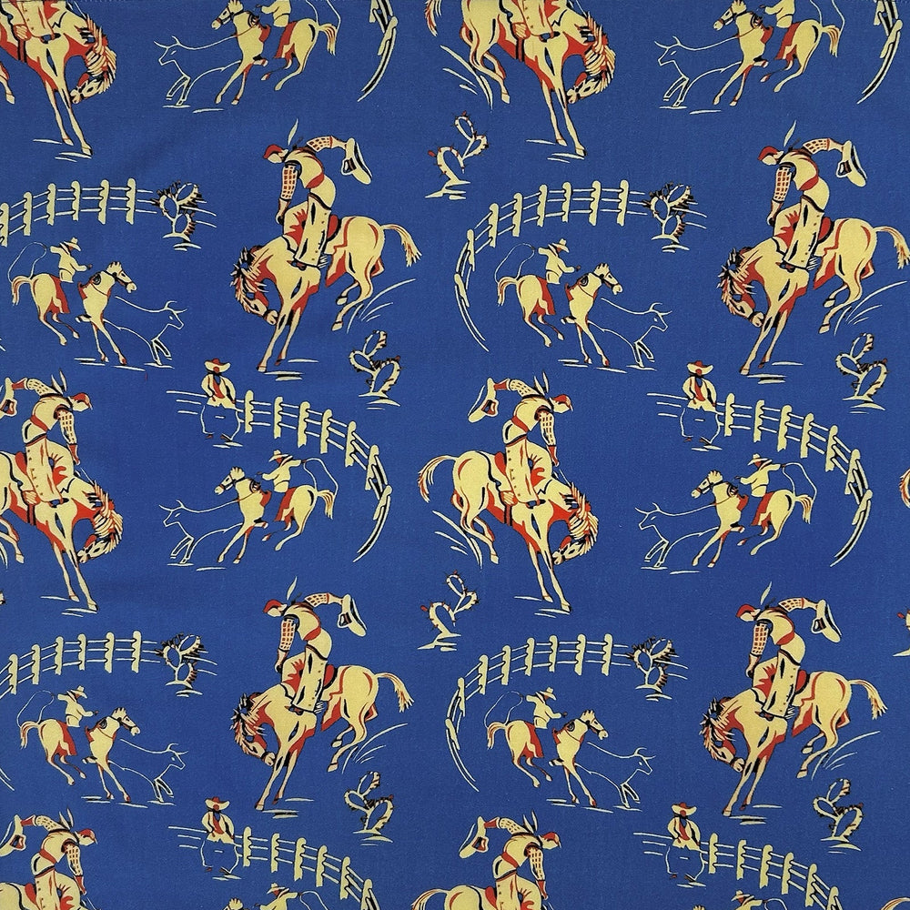 Rockmount Ranch Ware Vintage Rockmount Bronc Western Cotton Bandana in Blue