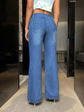 Bootcut Jeans with Pockets - Trendsi - Flyclothing LLC