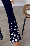 Star Elastic Waist Bootcut Pants - Trendsi - Flyclothing LLC