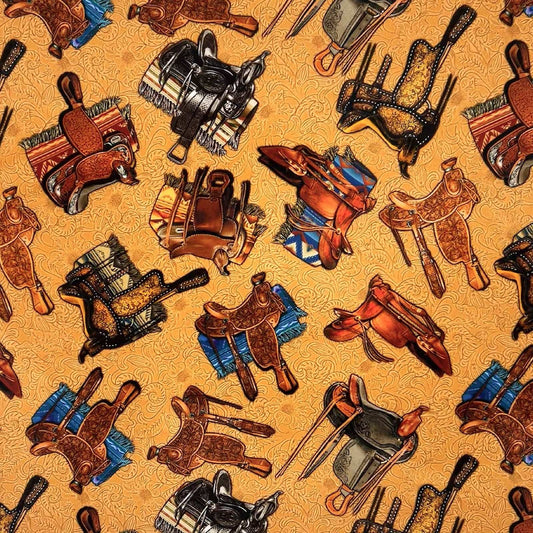 Rockmount Ranch Ware Saddles Western Cotton Bandana in Tan - Rockmount Clothing - Flyclothing LLC