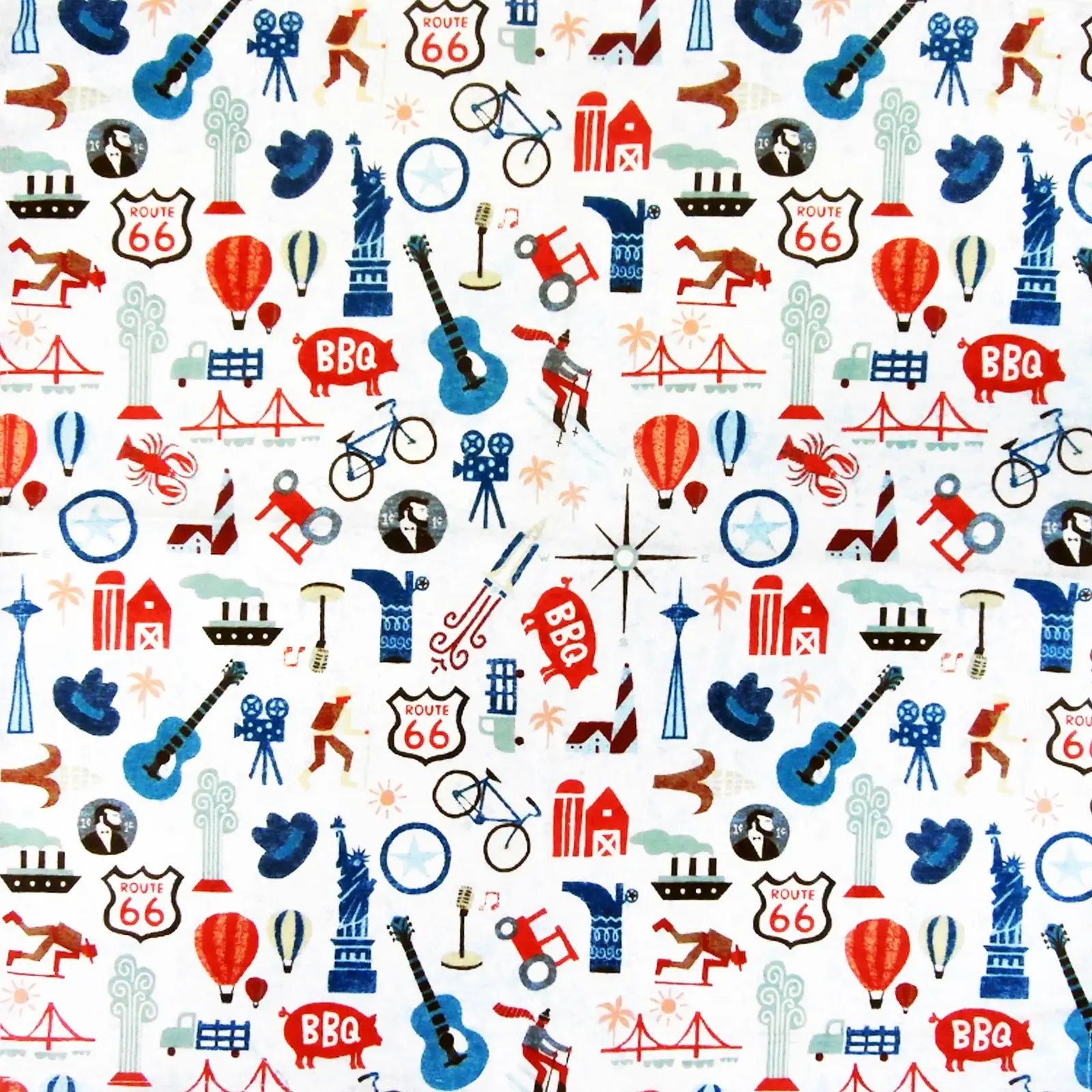 Rockmount Ranch Ware Route 66 Vintage Western Cotton Bandana in White - Rockmount Clothing - Flyclothing LLC