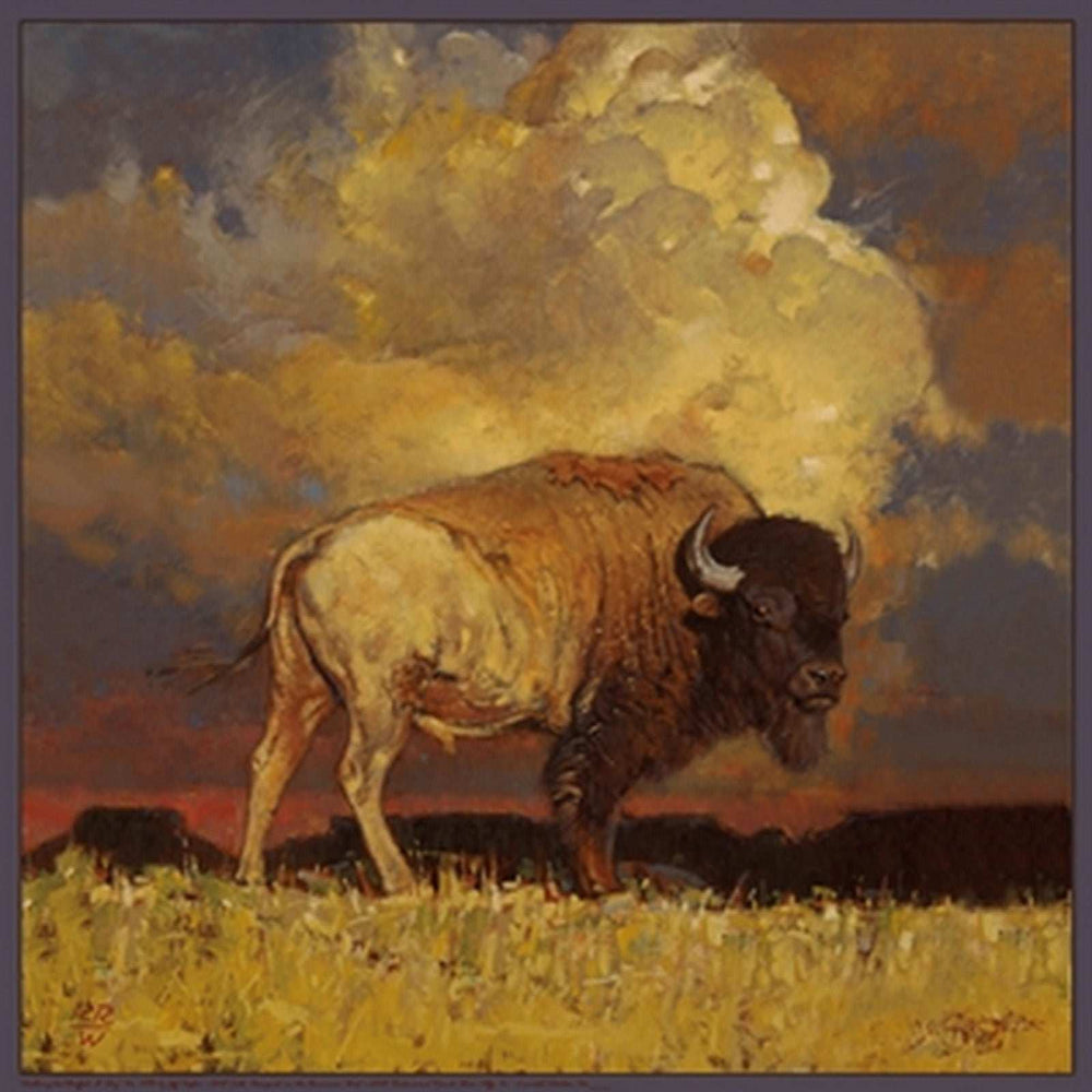 Rockmount Ranch Ware Limited-Edition Nothing But Buffalo & Sky Silk Scarf by Jeff Segler - Rockmount Clothing - Flyclothing LLC