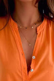 Half Button Notched Half Sleeve Blouse - Trendsi
