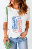 Boot Graphic Round Neck Short Sleeve T-Shirt - Trendsi - Flyclothing LLC