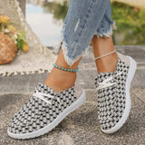 Plaid Round Toe Canvas Slip-Ons - Trendsi - Flyclothing LLC