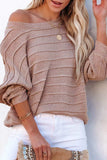 Round Neck Long Sleeve Knit Top - Trendsi - Flyclothing LLC