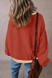 Contrast Round Neck Long Sleeve Sweatshirt - Trendsi - Flyclothing LLC