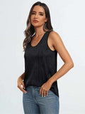 Round Neck Wide Strap Tank - Trendsi - Flyclothing LLC