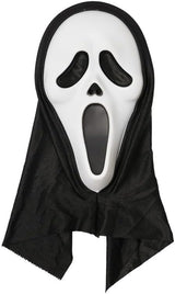 Scary Horror GhostFace Mask with Bloody Toy Knife Halloween Scream Cosplay Costume - SHOMICOBOUTIQUE - Flyclothing LLC