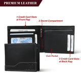 Judson Bi-fold Wallet - Black - Classy Leather Bags - Flyclothing LLC