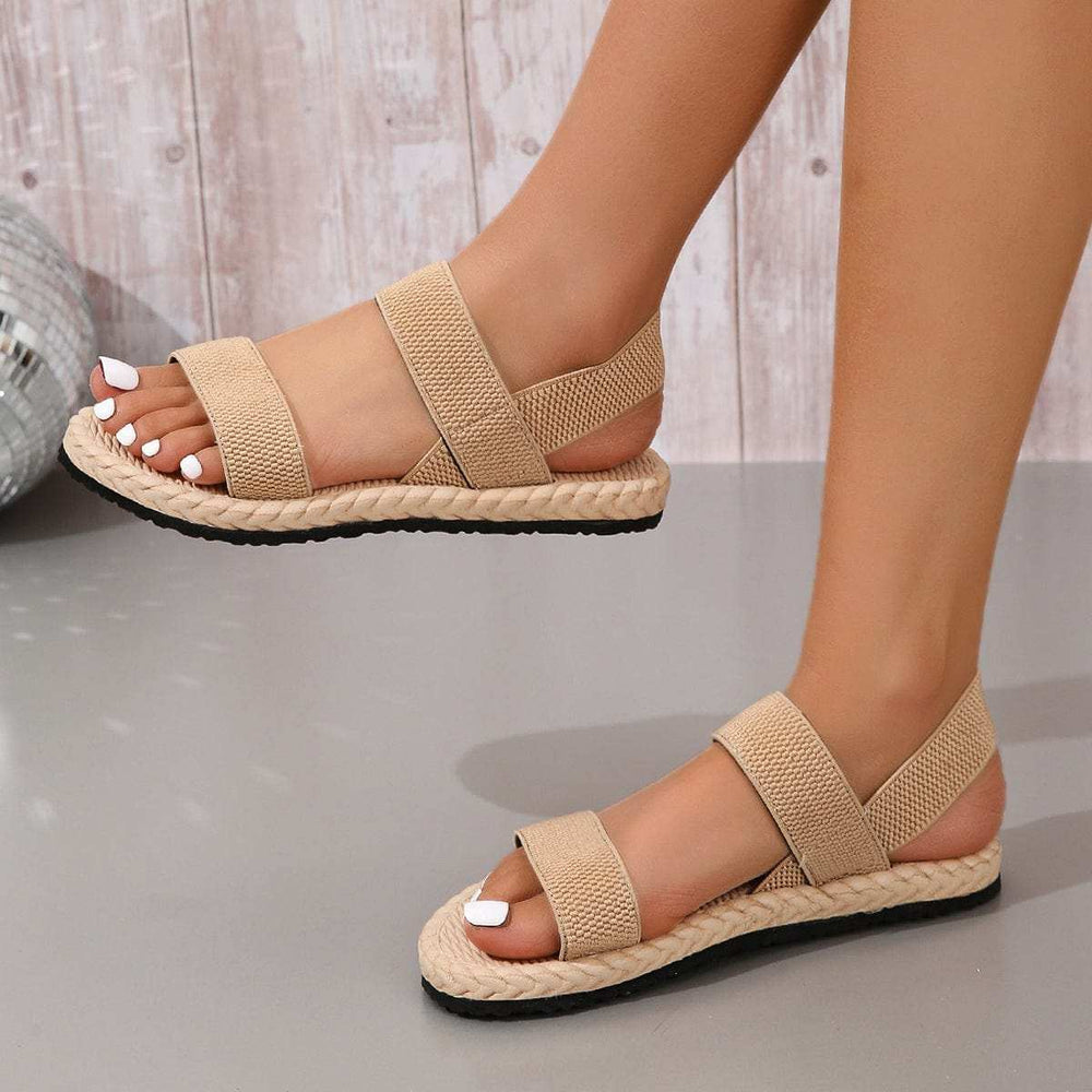 Open Toe Flat Sandals - Trendsi - Flyclothing LLC