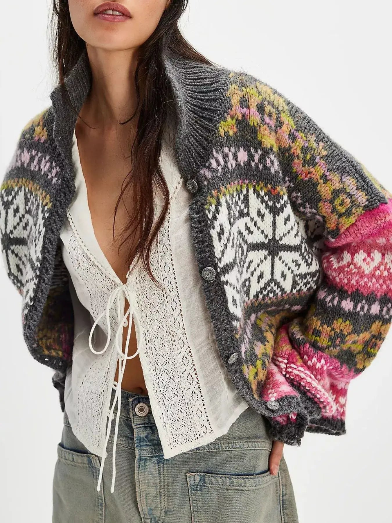 Vintage Button Up Knit Cardigan - Trendsi - Flyclothing LLC