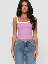 Lace Detail Cropped Cami - Trendsi - Flyclothing LLC