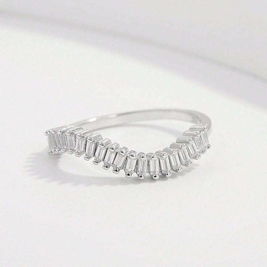 925 Sterling Silver Inlaid Zircon Ring - Trendsi - Flyclothing LLC