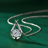 2 Carat Moissanite 925 Sterling Silver Pendant Necklace - Trendsi - Flyclothing LLC