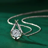 2 Carat Moissanite 925 Sterling Silver Pendant Necklace - Trendsi