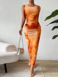 Slit Round Neck Midi Tank Dress - Trendsi