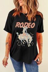 Graphic Round Neck Short Sleeve T-Shirt - Trendsi - Flyclothing LLC