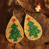 PU Leather Christmas Tree Earrings - Trendsi
