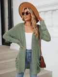 Pocketed Open Front Long Sleeve Cardigan - Trendsi - Flyclothing LLC