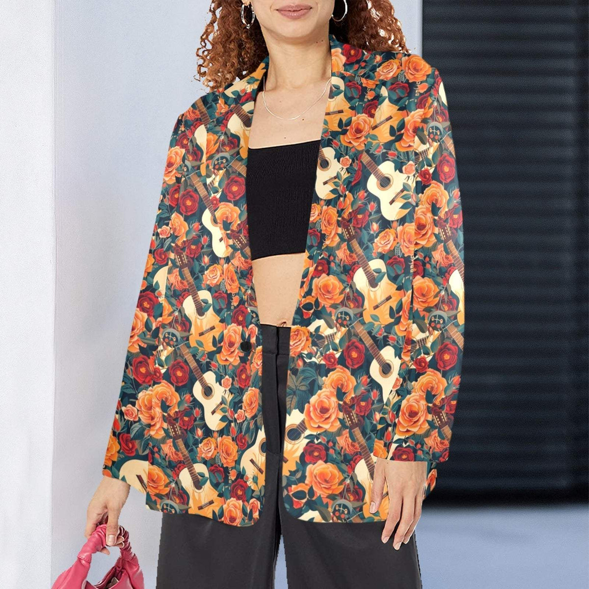 Baha Ranch Colores De Mexico Roses & Guitars Floral Blazer - Baha Ranch Western Wear - Flyclothing LLC