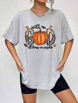 Round Neck Short Sleeve Graphic T-Shirt - Trendsi - Flyclothing LLC