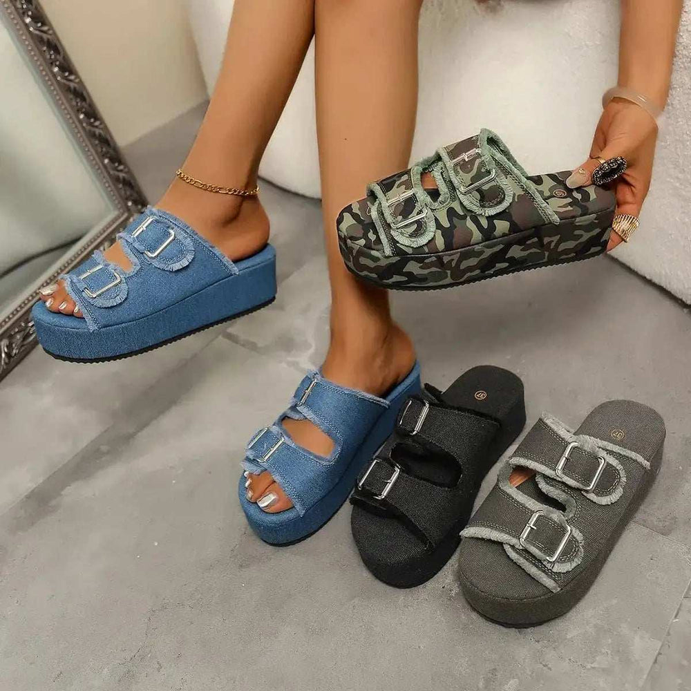 Open Toe Platform Sandals - Trendsi