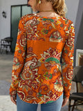 Printed Round Neck Long Sleeve T-Shirt - Trendsi