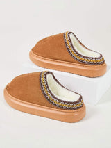 Faux Fur Suede Platform Slippers - Trendsi - Flyclothing LLC