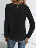 Lace Eyelet Long Sleeve Top - Trendsi - Flyclothing LLC