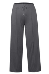 Drawstring Elastic Waist Wide Leg Pants - Trendsi - Flyclothing LLC
