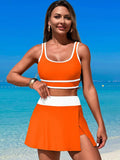 Scoop Neck Top and Skort Swim Set - Trendsi - Flyclothing LLC