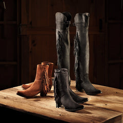 Stetson Halle Suede Fringe Side Zip Boot