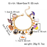 18K Gold-Plated Halloween Charm Bracelet - Trendsi - Flyclothing LLC