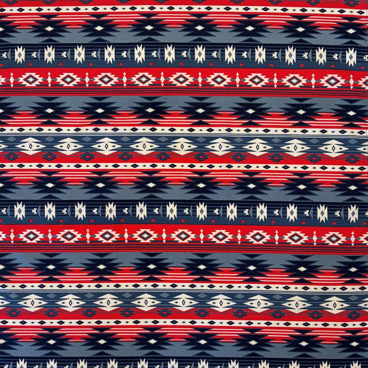 Rockmount Ranch Wear Native American Inspired Print Western Cotton Bandana in Blue & Red - Rockmount Clothing - Flyclothing LLC