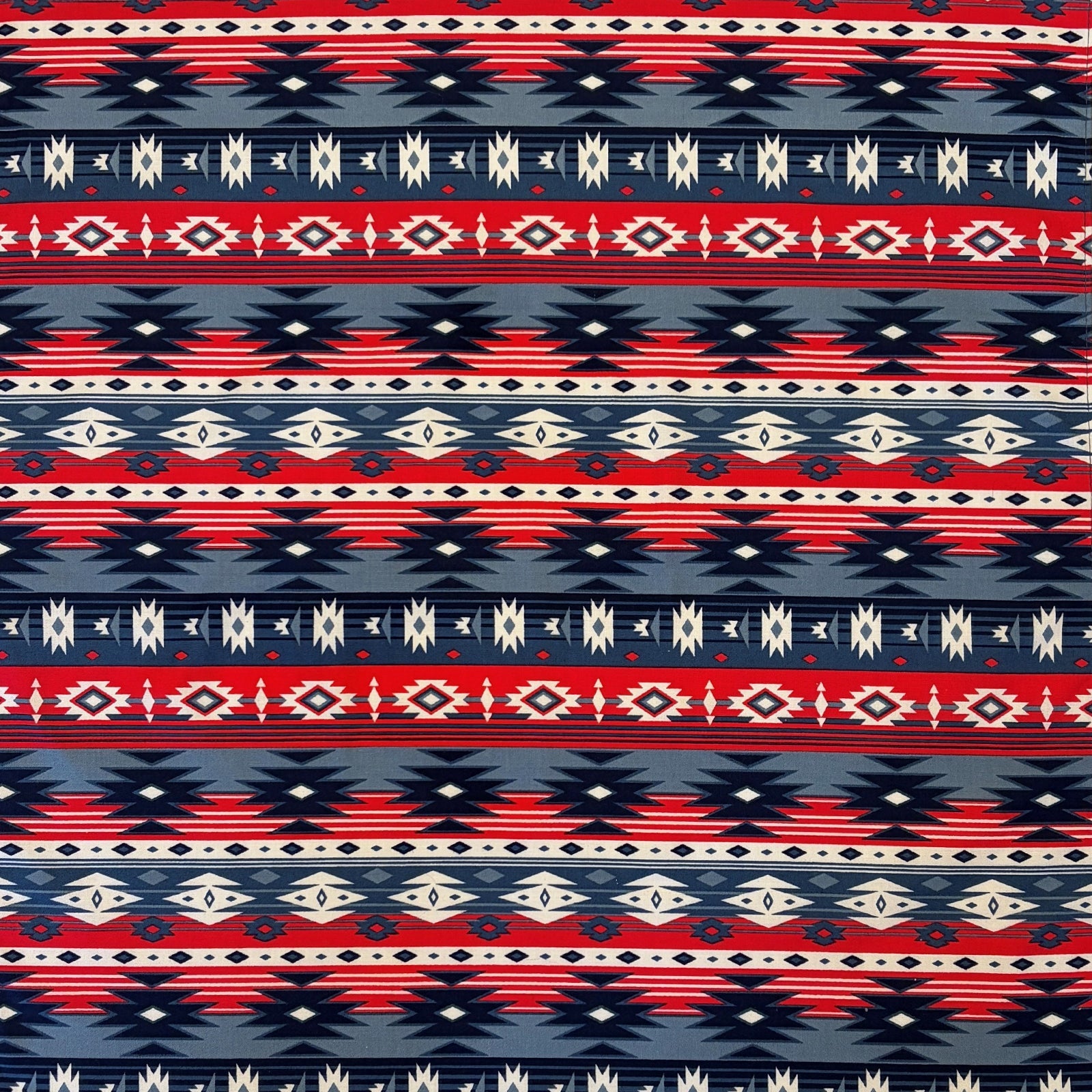 Rockmount Ranch Wear Native American Inspired Print Western Cotton Bandana in Blue & Red - Rockmount Clothing - Flyclothing LLC