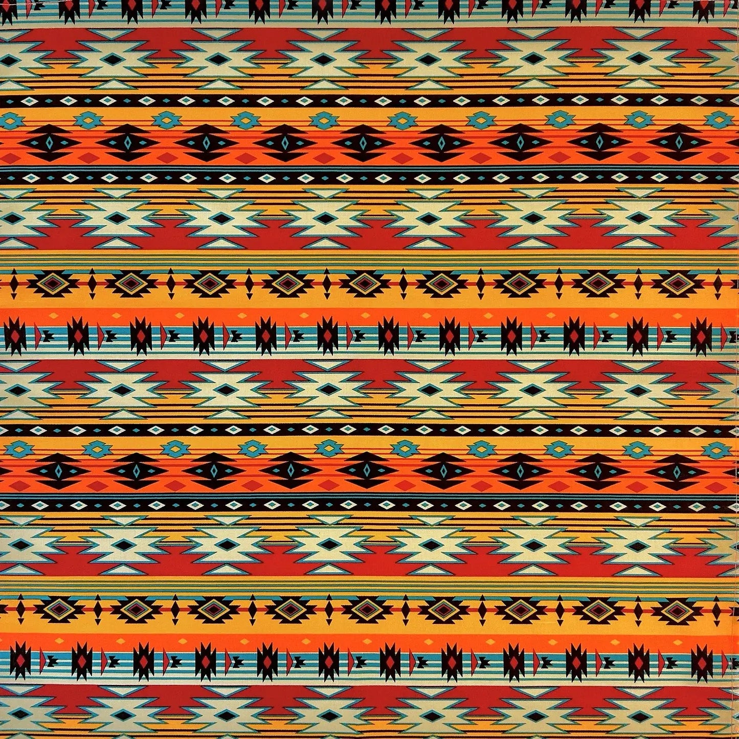 Rockmount Ranch Ware Native Print Western Cotton Bandana in Orange & Turquoise - Rockmount Clothing - Flyclothing LLC