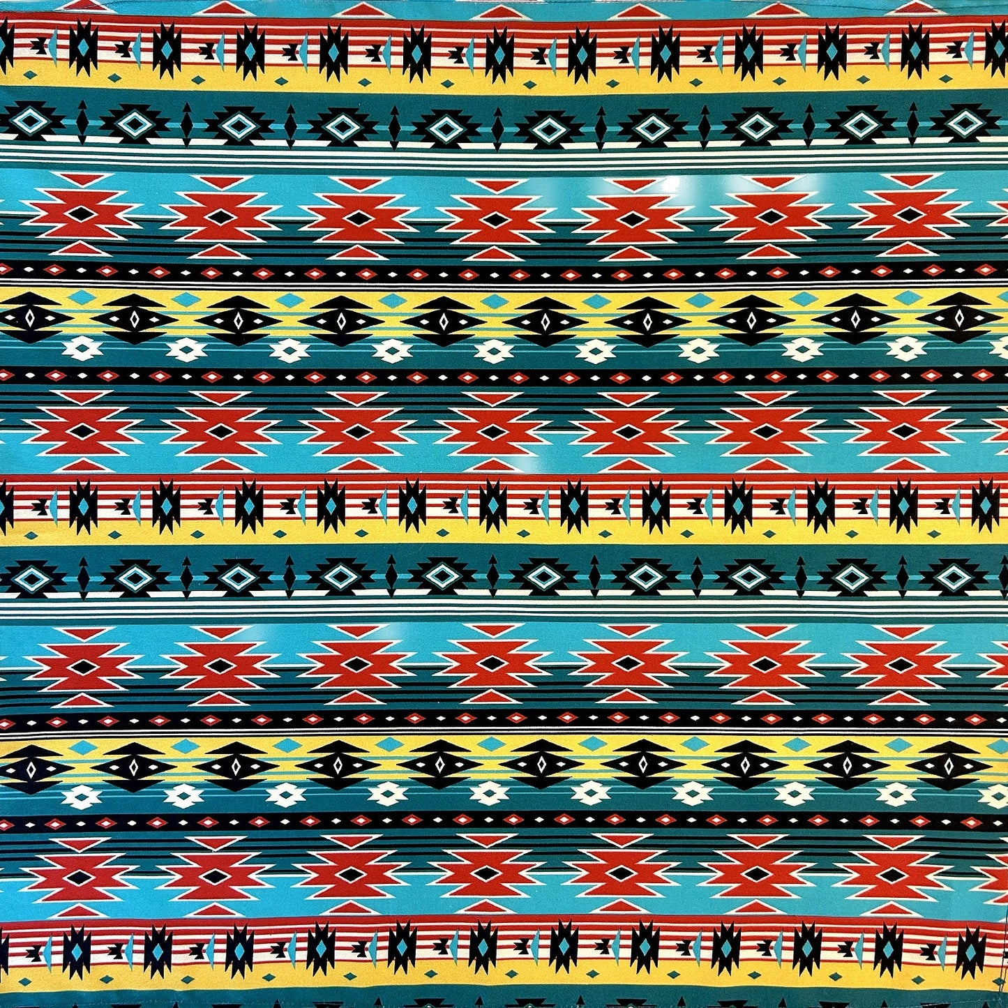 Rockmount Ranch Wear Native American Inspired Print Western Cotton Bandana in Turquoise - Rockmount Clothing - Flyclothing LLC