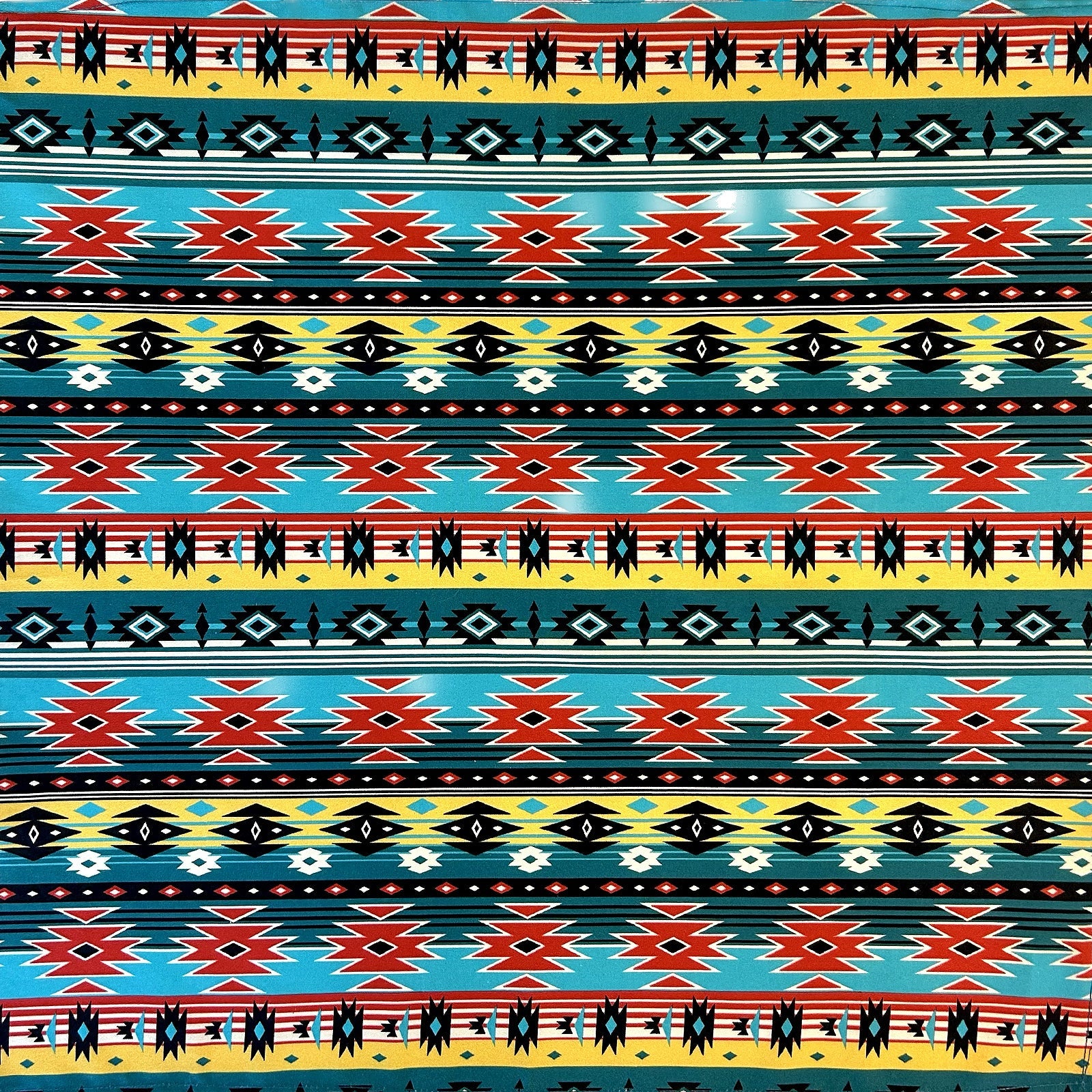 Rockmount Ranch Wear Native American Inspired Print Western Cotton Bandana in Turquoise - Rockmount Clothing - Flyclothing LLC