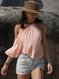 Ruched Peplum Round Neck Tank - Trendsi - Flyclothing LLC