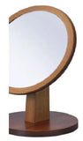 10" Brown Round Framed Makeup Shaving Tabletop Mirror - Homeroots